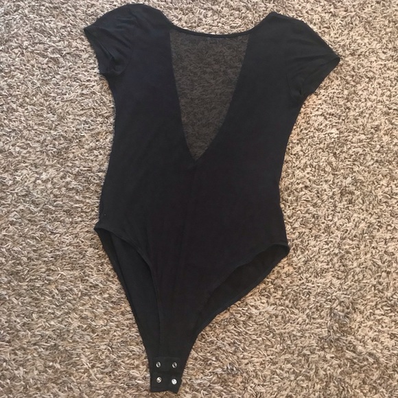 Forever 21 Tops - Mesh V-Neck Panel Bodysuit